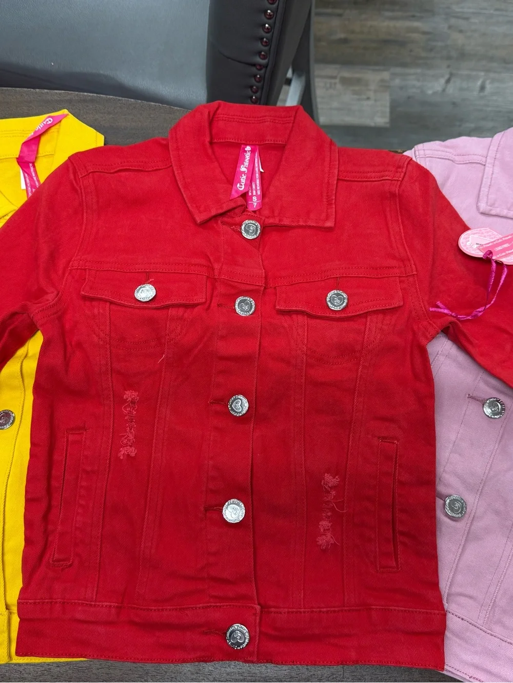 NWT 3 PC Girls' Pink Denim Jacket